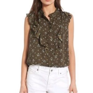Treasure & Bond Sleeveless OLIVE SARMA DITSY FLORAL (S)